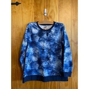 Size PS Lands End Blue Print Women's Sweater & Sweatshirt